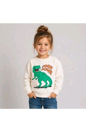 Kids Play Kids Cream Dinosaur Sweatshirt Graphic Pullover Sweater Casual Sz 4T